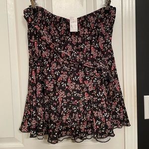 LOFT Pleated Floral Skirt